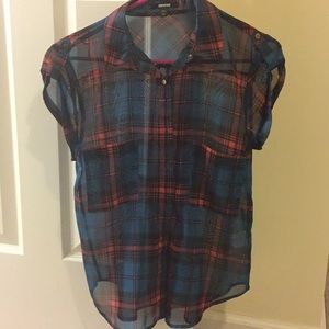 Seventeen sheet plaid top